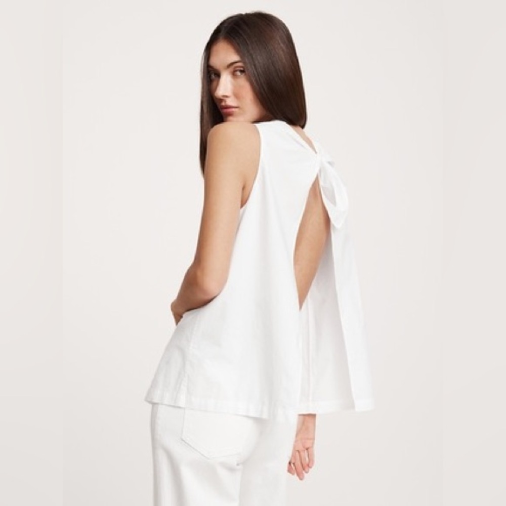 Banana Republic COTTON POPLIN COWL-NECK OPEN-BACK TOP